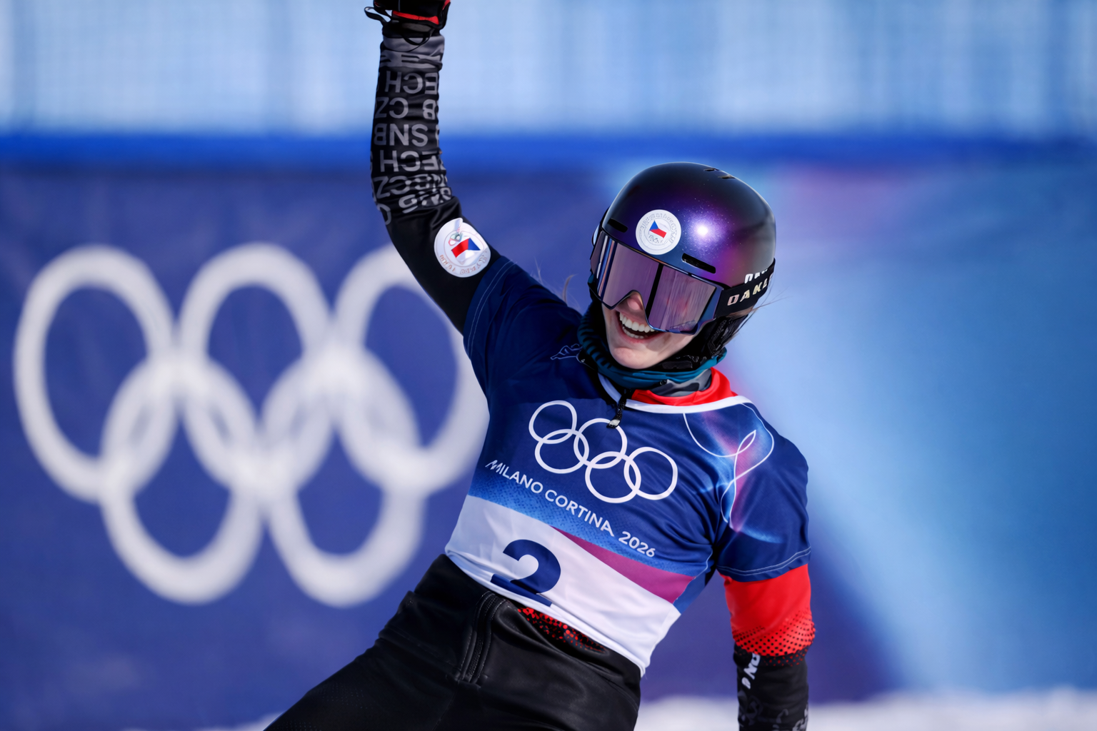 Zuzana Maderova winning gold at 2026 Winter Olympics snowboarding PGS