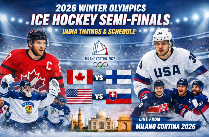 2026 Winter Olympics Ice Hockey Semi-Finals Canada vs Finland USA vs Slovakia India Timings Milano Cortina 2026
