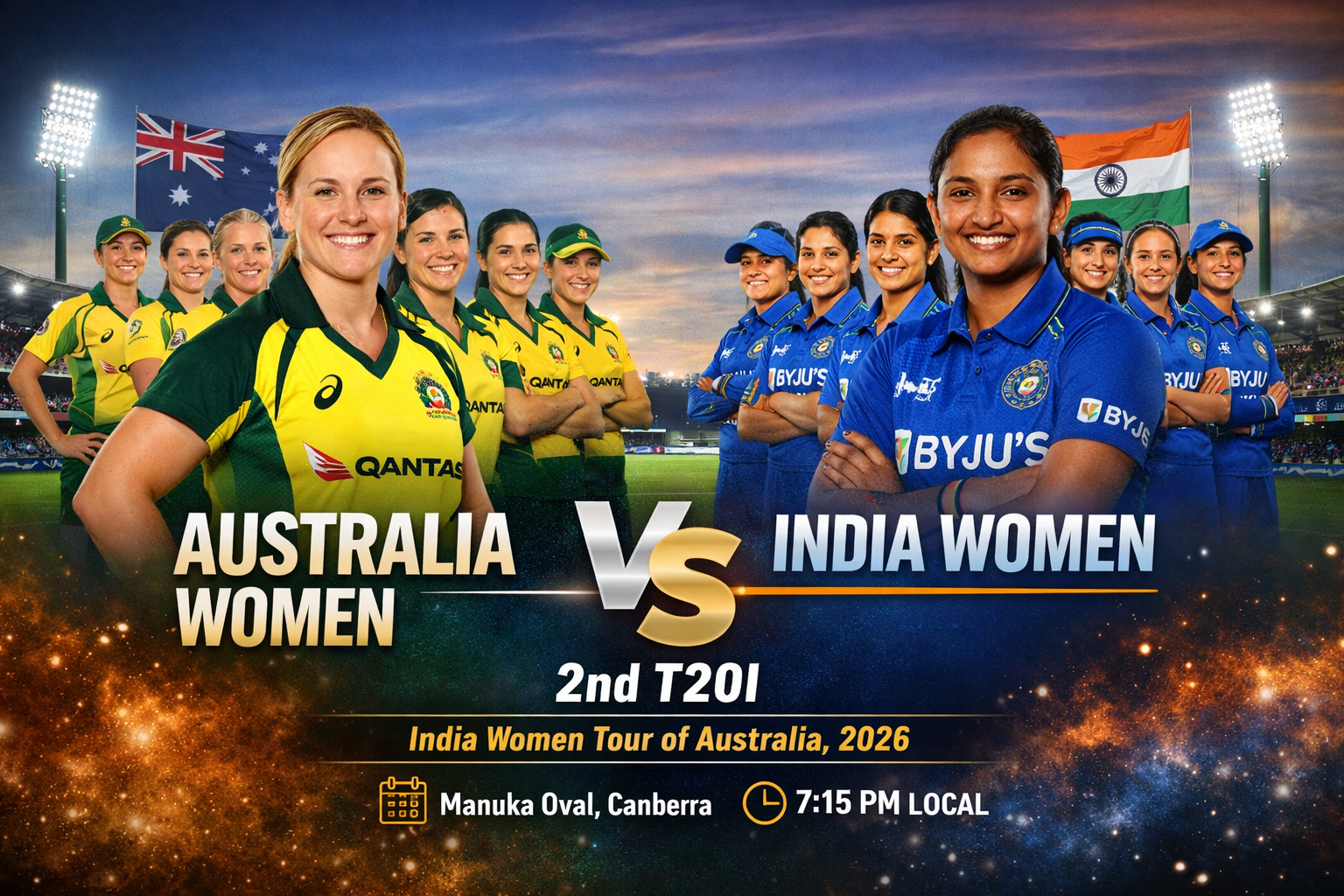 Australia Women vs India Women 2nd T20I 2026 at Manuka Oval Canberra