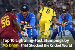 MS Dhoni performing lightning-fast stumping in international cricket