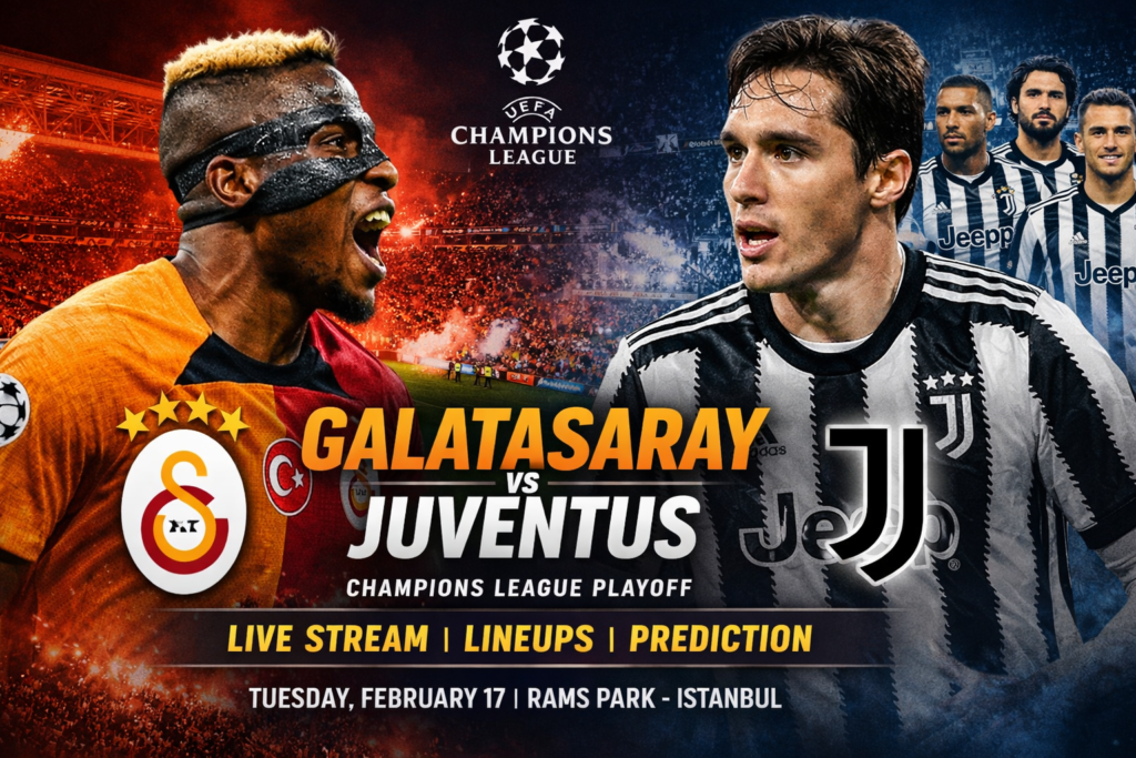 Galatasaray vs Juventus Champions League playoff match at RAMS Park
