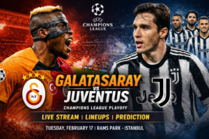 Galatasaray vs Juventus Champions League playoff match at RAMS Park