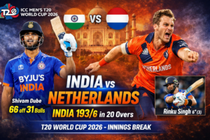 India vs Netherlands: Shivam Dube Powers India to&hellip;