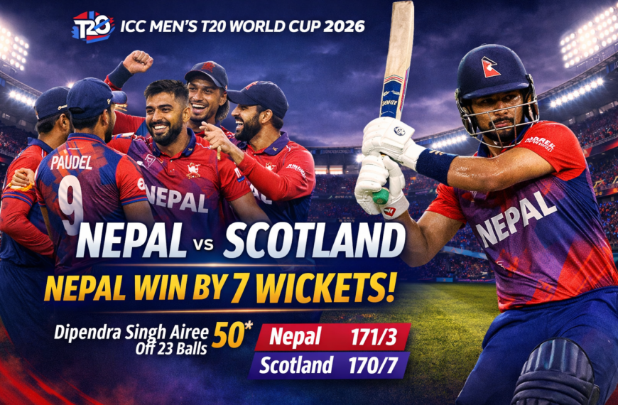 Nepal vs Scotland: Nepal Win by 7 Wickets in ICC T20 World Cup 2026
