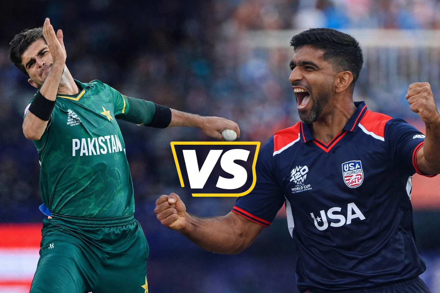 Pakistan vs USA T20 World Cup 2026 clash featuring Shaheen Afridi and Saurabh Netravalkar