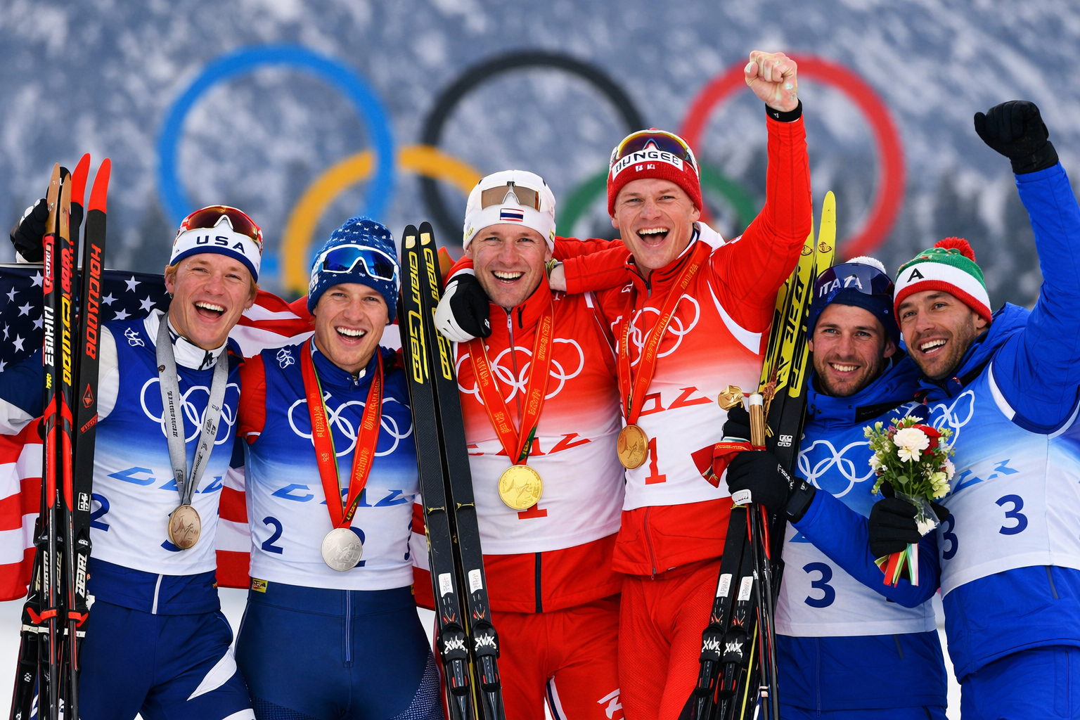 eam USA wins silver in Olympic cross-country skiing team sprint 2026 as Johannes Høsflot Klæbo secures gold for Norway