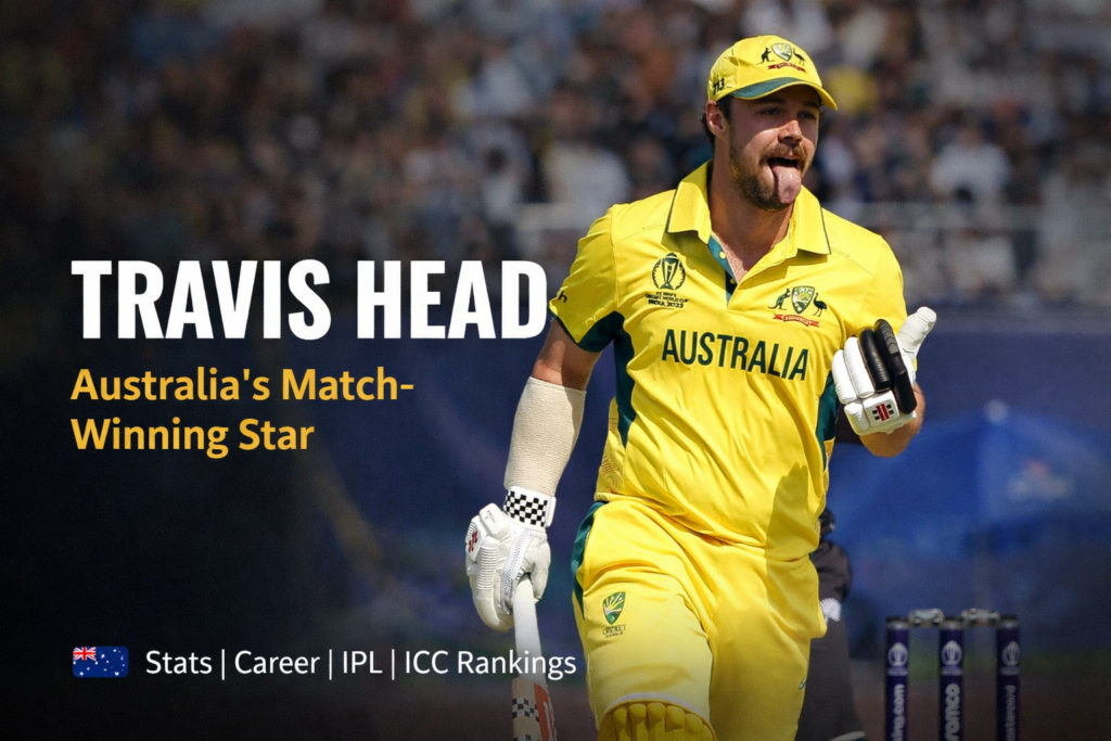 Travis Head batting for Australia in international cricket