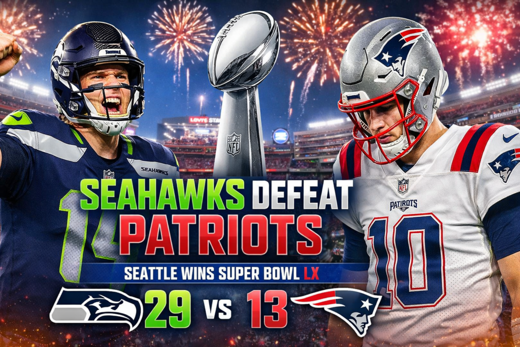 Seahawks vs Patriots Super Bowl LX final score Seattle win 29-13