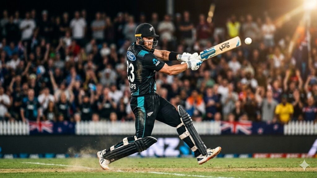 Glenn Phillips New Zealand cricketer batting in T20 match