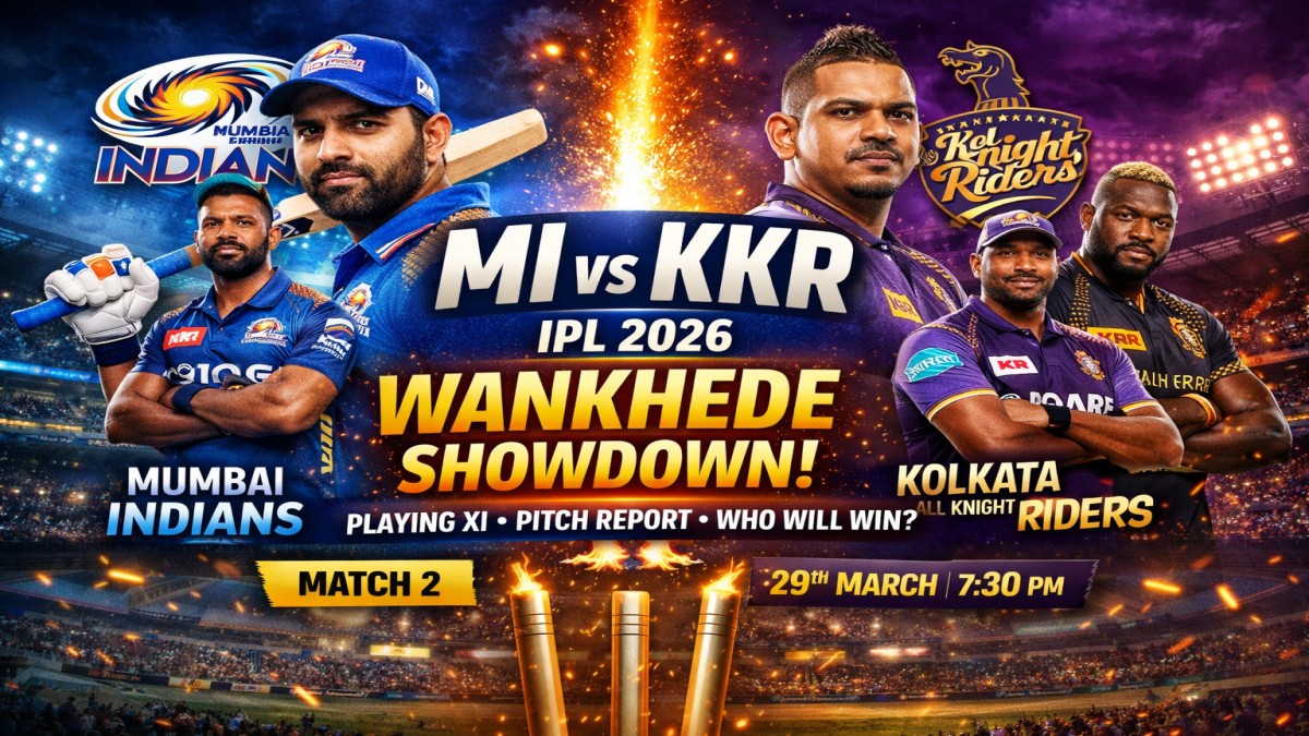 MI vs KKR 2026 Match Preview Full Squads, Playing XI Prediction & Wankhede Pitch Report