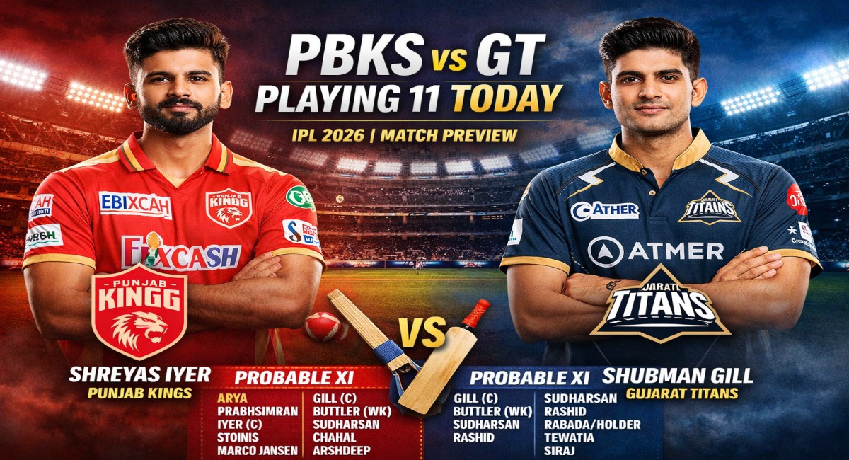 PBKS vs GT Playing 11 Today Shreyas Iyer and Shubman Gill Back in T20 Spotlight IPL 2026 Match Preview