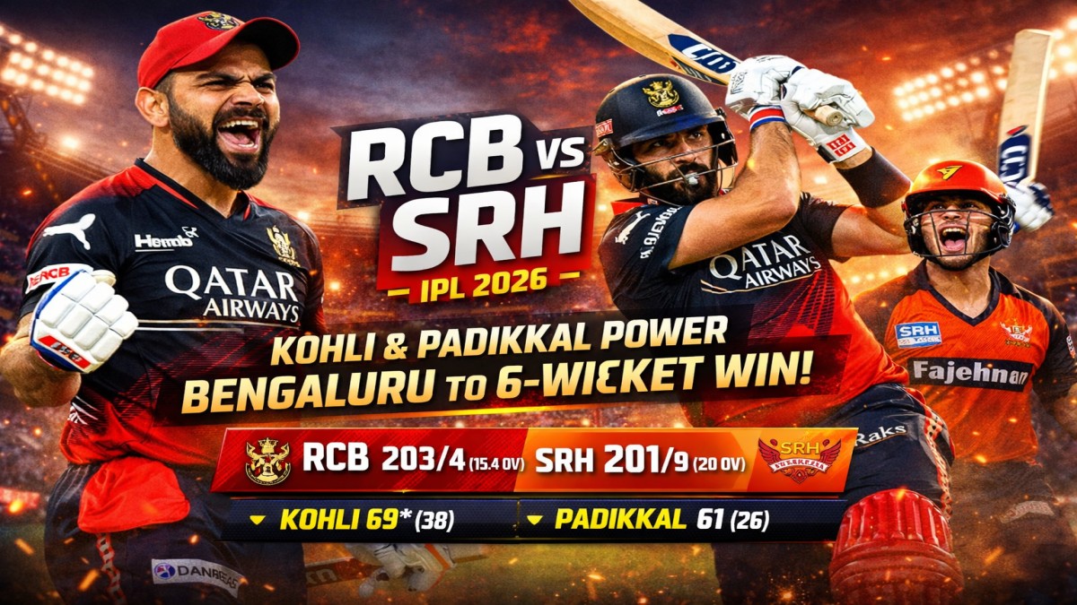 RCB vs SRH IPL 2026 Virat Kohli & Devdutt Padikkal Power