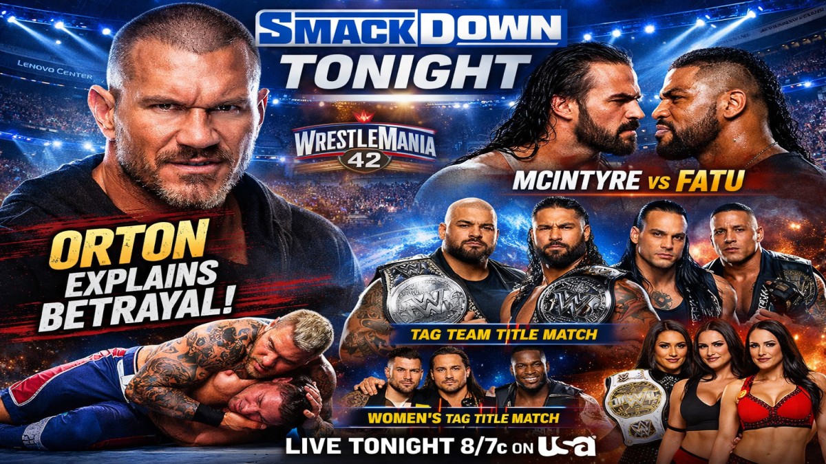 WWE SmackDown tonight matches featuring Randy Orton explaining his betrayal of Cody Rhodes ahead of WrestleMania 42