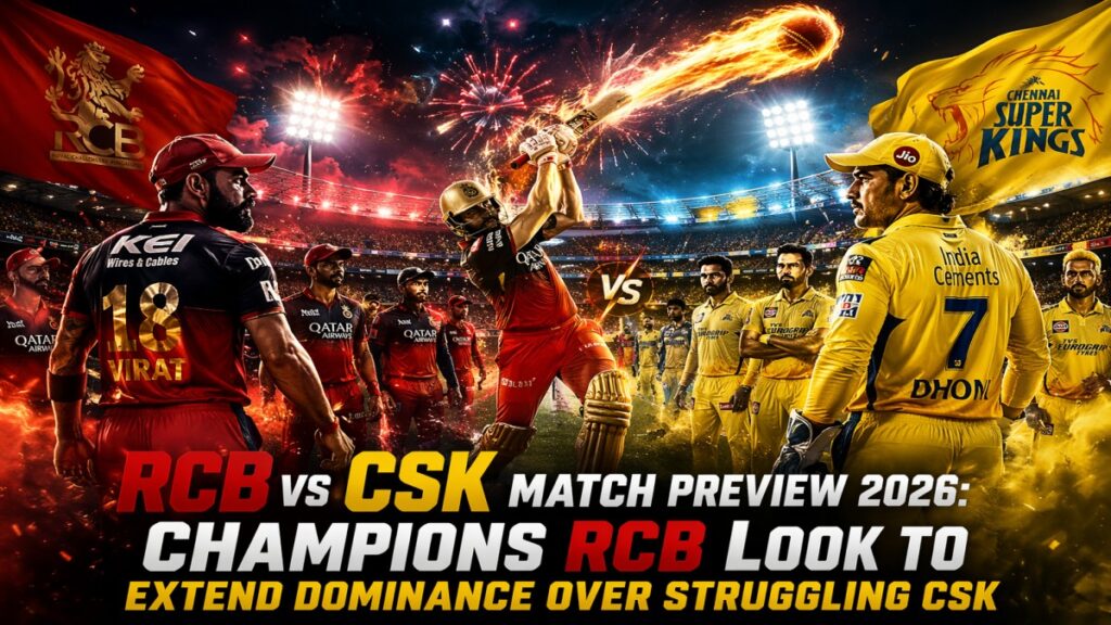 RCB vs CSK Match Preview 2026: Playing XI, Pitch Report, Prediction & Key Battles